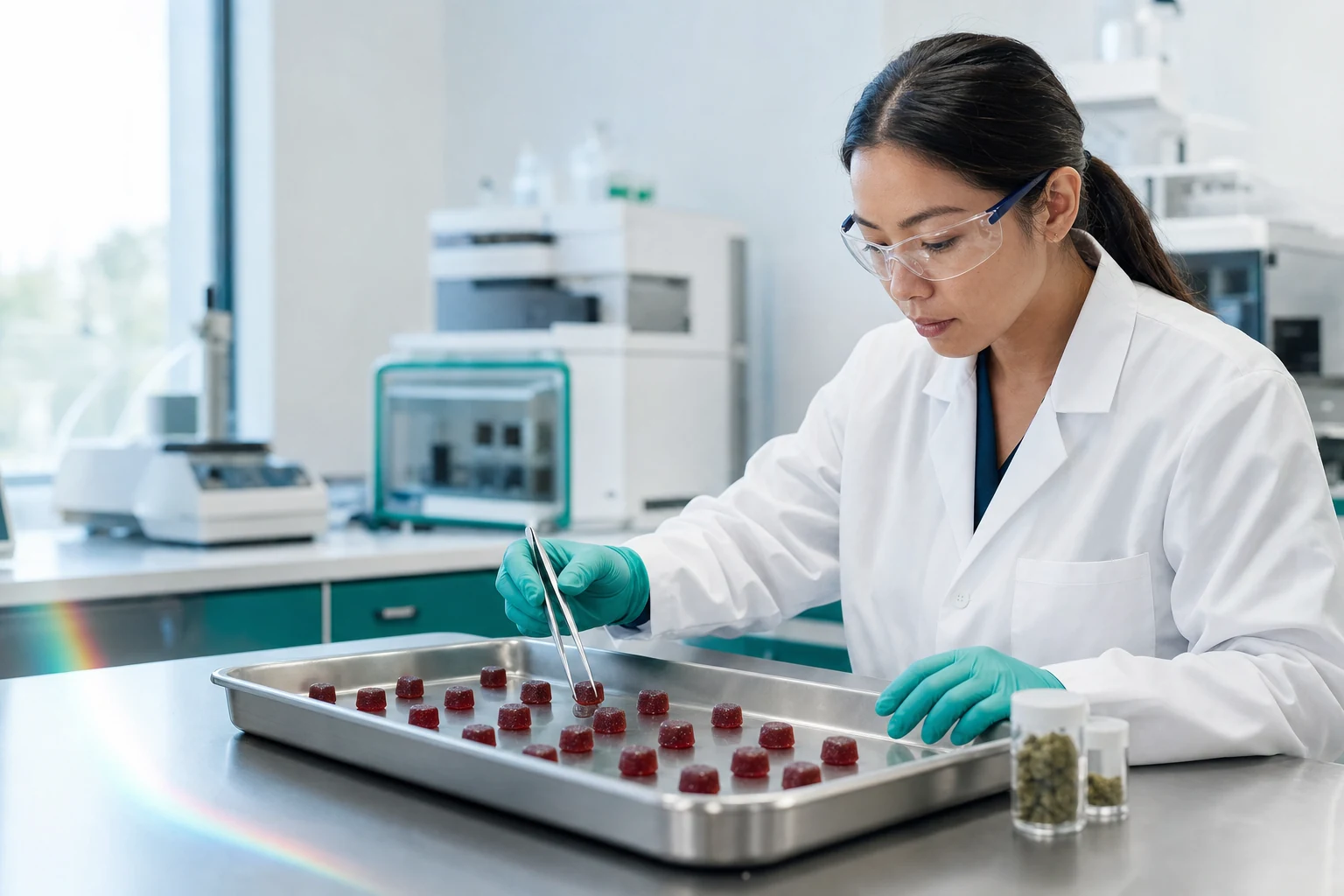 Professional laboratory scene illustrating Why Gummies Fail Potency Testing (And How to Prevent It)